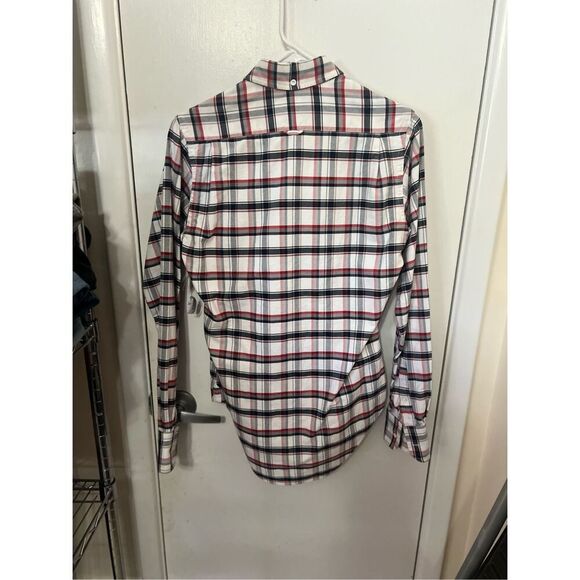 Thom Browne Plaid Print Long Sleeve Button Down Shirt Womens Size XS - Picture 2 of 9